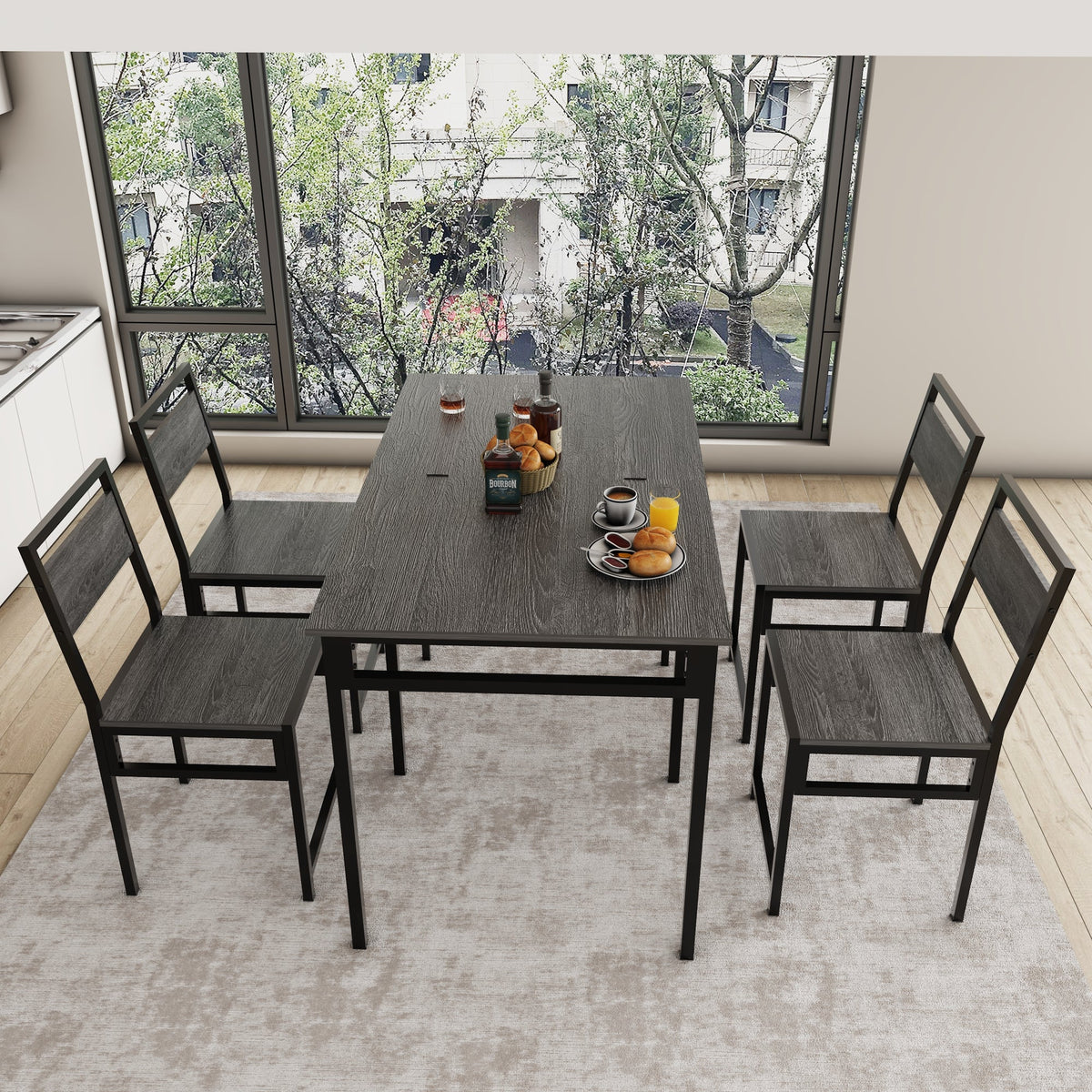 Extendable Dining Table Set with 4 Chairs, photo 10 of 10