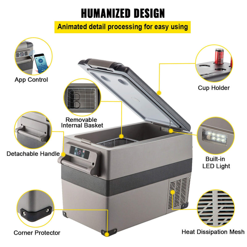 47.5QT Mini Portable Compact 12V Car Refrigerator Freezer Cooler, 45L (SAK68145)