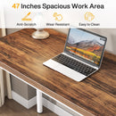 47" Computer Desk with 5 Drawers, Modern Study Table Writing Desk