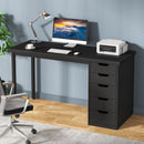 47" Computer Desk with 5 Drawers, Modern Study Table Writing Desk