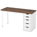 47" Computer Desk with 5 Drawers, Modern Study Table Writing Desk