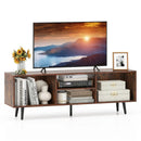 47.5 Inches TV Stand for 55-Inch TV with Compartments and Metal Legs by LJGDeals