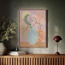 Twilight Leaves in a Pale Blue Vase