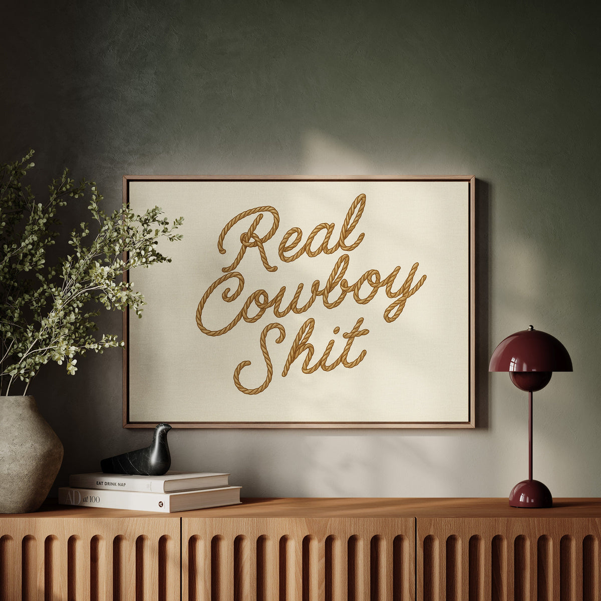 Poster Real Cowboy Sh*t Western Typography Wall Art Rope Script Rustic Ranch Home Decor, photo 4 of 16