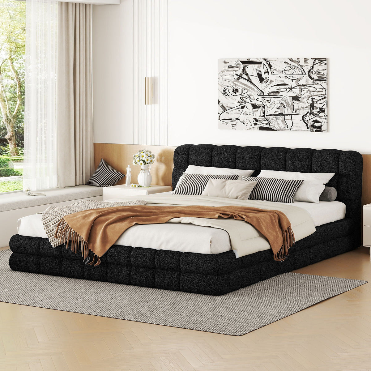 Upholstered Platform Bed With Headboard, photo 5 of 21