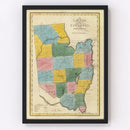 Vintage Map of Saratoga County, New York 1829