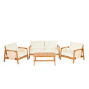 4-Pieces Sofa Set with Cushions Outdoor Loveseat & Coffee Table Set by HouseOfZazla