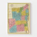 Vintage Map of Essex County, New York 1829