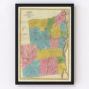 Vintage Map of Essex County, New York 1829