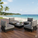 Patio Sectional Set With Modular Armless Chairs And Coffee Table - Gray by HouseOfZazla