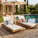 Lounge Chaise Set, Space Available On One Side, Acacia Wood In by HouseOfZazla