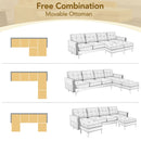 Modern L - Shape Convertible Sectional Sofa With Movable Ottoman by Unique Piece Furniture