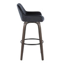 Daniella - Contemporary Fixed Height, Barstool With Swivel With Round Footrest (Set of 2) by HouseOfZazla