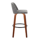Toriano - Mid Century Modern Fixed Height Barstool Swivel And Round Footrest (Set of 2) by HouseOfZazla