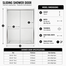 56-60" W x 72" H Framed Double Sliding Shower Door by HouseOfZazla