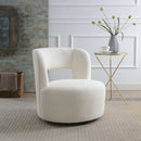 Swivel Comfy Round Barrel Chair With Soft Teddy Fabric For Living Room by HouseOfZazla