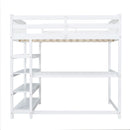 Loft Bed With Storage Shelves And Under Bed Desk by Unique Piece Furniture