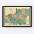 Vintage Map of Oswego County, New York 1829