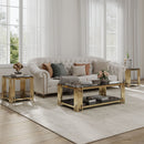 Square End Table With Tempered Glass Top For Living Room by HouseOfZazla
