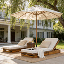 Acacia Wood Chaise Lounge with 4" Thick 3-Fold