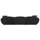 Lucifer - Sectional Sofa With 3 Pillows - Black Shimmer Chenille by Unique Piece Furniture
