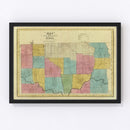 Vintage Map of Tioga County, New York 1829