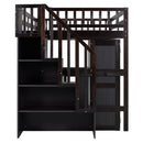 Loft Bed With Stairs, Bookshelf, Drawers, Desk & Wardrobe, Space Saving Multifunctional Furniture by HouseOfZazla