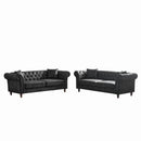Chesterfield 3 And 3 Seater Sofa Set High Tech Fabric Roll Armrest Upholstered Couch by HouseOfZazla
