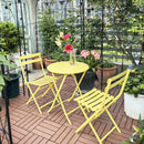 3 Piece Patio Bistro Set Of Foldable Round Table And Chairs by Unique Piece Furniture