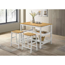 Cowichan - Kitchen Island Counter Table With Pot Rack - White by HouseOfZazla