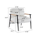 Modern Accent Chair With Plush Cushions and Wooden Armrests