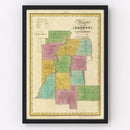 Vintage Map of Livingston County, New York 1829
