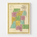 Vintage Map of Livingston County, New York 1829