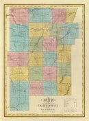 Vintage Map of Genesee County, New York 1829