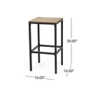 Outdoor Bar Stool With Slat Design And Metal Frame (Set of 2) by HouseOfZazla