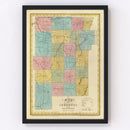 Vintage Map of Genesee County, New York 1829