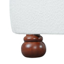 Cream-Colored Boucle Upholstered Bed with Rubber Wood Foot, King by HouseOfZazla