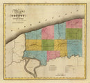 Vintage Map of Niagara County, New York 1829