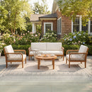 4-Piece Acacia Wood Outdoor Patio Furniture Set by HouseOfZazla