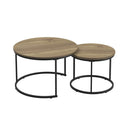 Nesting Coffee Table Set of 2 with Marble Pattern Tops