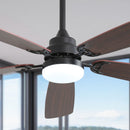 Ceiling Fan With LED Light, 6 Speed Wind, 5 Blades, Remote Control DC Motor by Unique Piece Furniture
