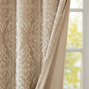 Knitted Jacquard Damask Total Blackout Grommet Top Curtain Panel by HouseOfZazla