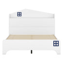 3-Pieces Bedroom Sets Full Size House Bed with Storage Headboard, Wooden Nightstand and Storage Dresser,White