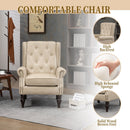 Modern Accent Chair Lounge Chair with Sturdy Wood Legs in Camel PU Leather