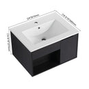 Wall Mounted Floating Bathroom Vanity With Open Shelf & Soft Close Door