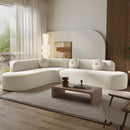 Extra Large Sectional Sofa Soft Fabric Upholstery, Elegant Curved Design With 3 Round Cushions, High-Resilience Foam by HouseOfZazla
