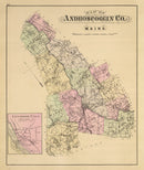 Vintage Map of Androscoggin County, Maine 1885