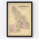 Vintage Map of Androscoggin County, Maine 1885