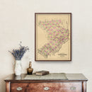 Vintage Map of Aroostook County, Maine 1885
