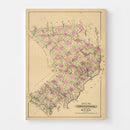 Vintage Map of Aroostook County, Maine 1885